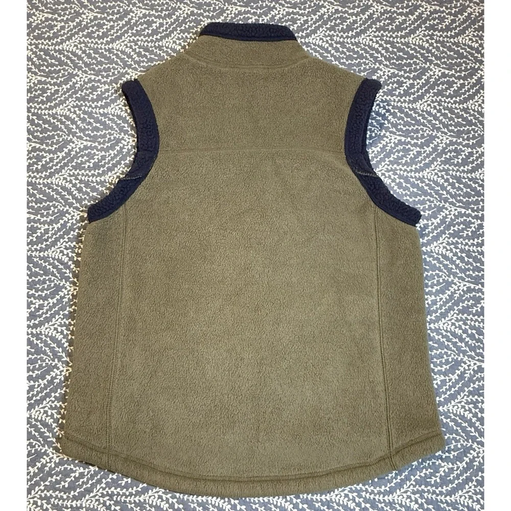 Gap Fleece Vest Boy's XL (12) Green Pockets Full Zip Mock Neck 2005
